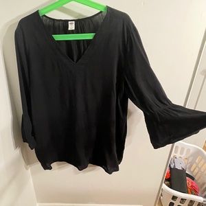 Old Navy Black Tunic with Ruffle Sleeves Size M